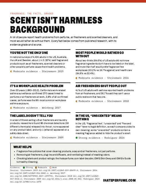 Printable fact sheet: Scent isn't harmless background