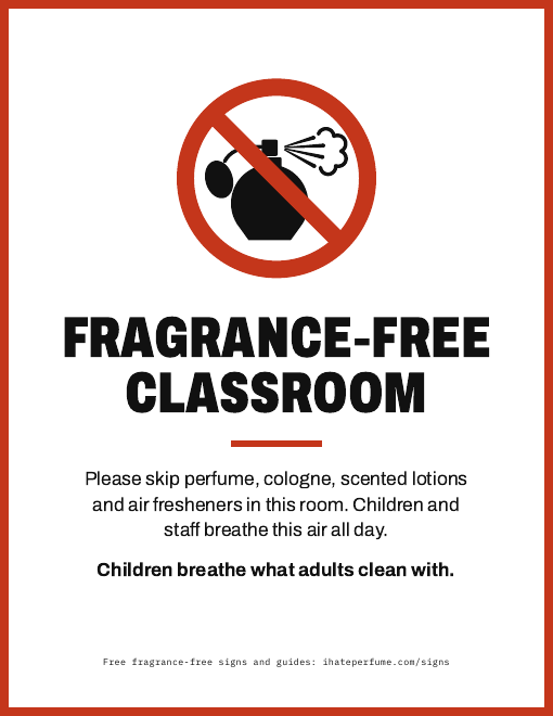 Printable sign: Fragrance-free classroom