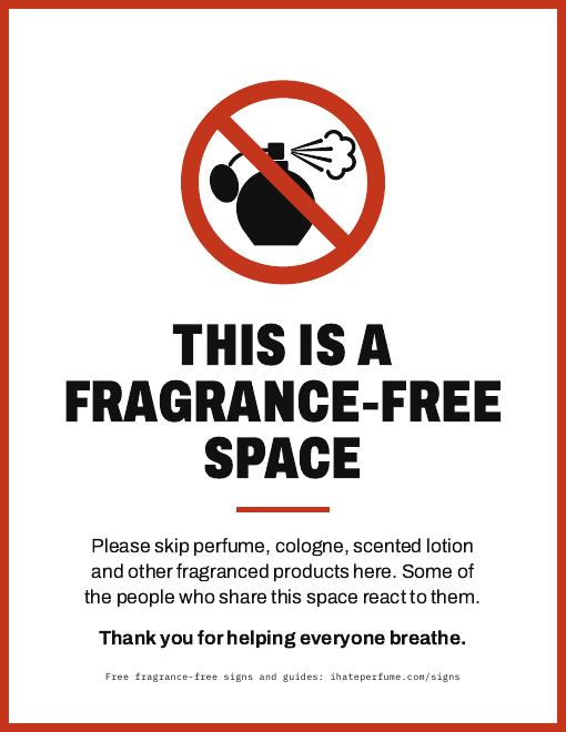 Printable sign: This is a fragrance-free space