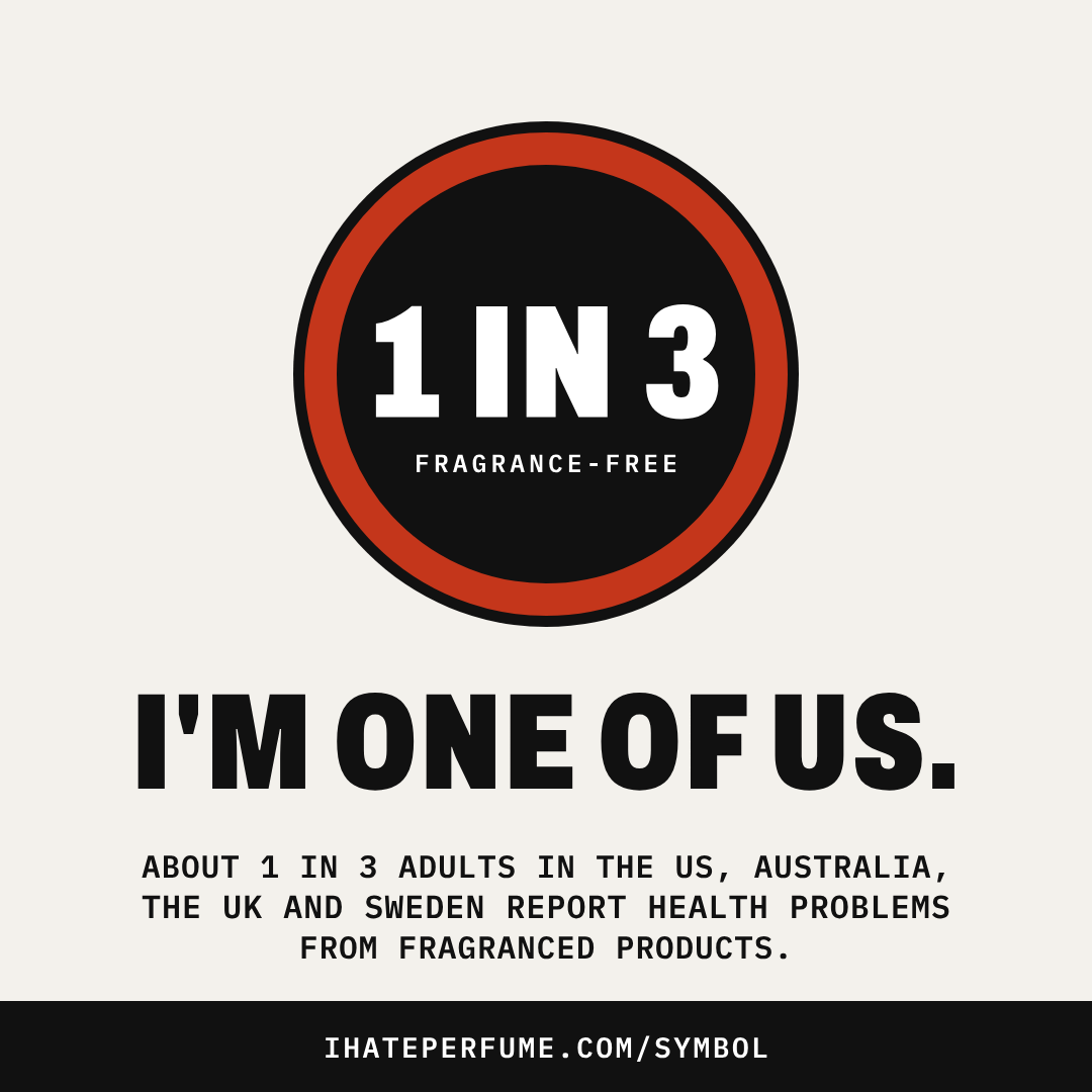 Square image: the 1 in 3 pin above the words I'm one of us