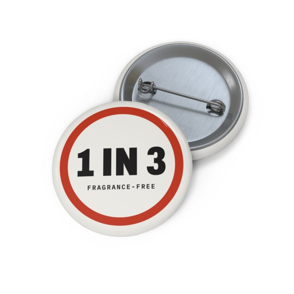1 in 3 Fragrance-Free Pin Button (Cream)